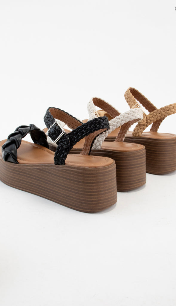 Braided Strap Platform Sandal