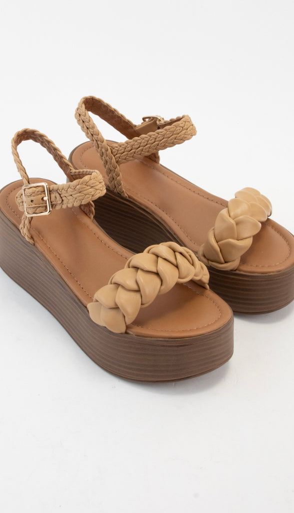 Braided Strap Platform Sandal