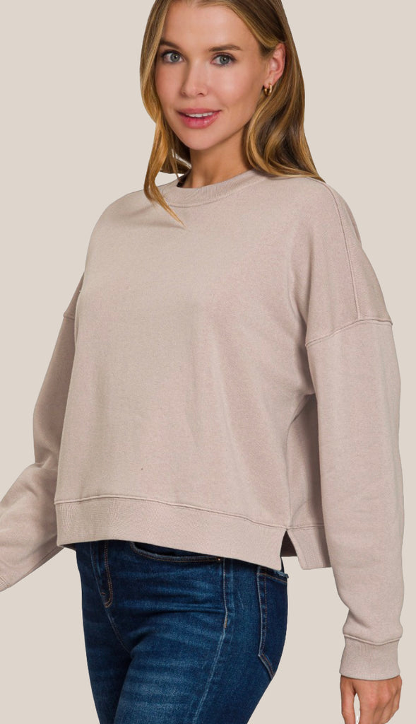 Taylor Fleece Sweatshirt & Short Set- Ocean Blue