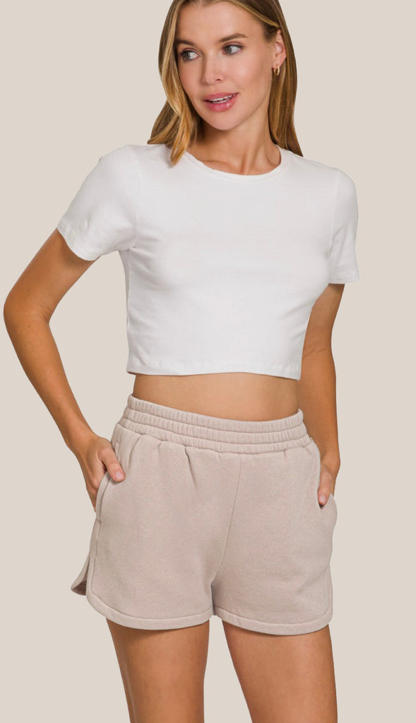 Taylor Fleece Sweatshirt & Short Set- Candy Pink