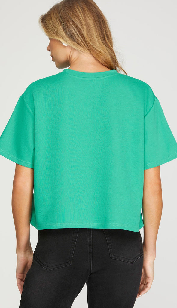 Clear On Comfort Knit Top- Jade