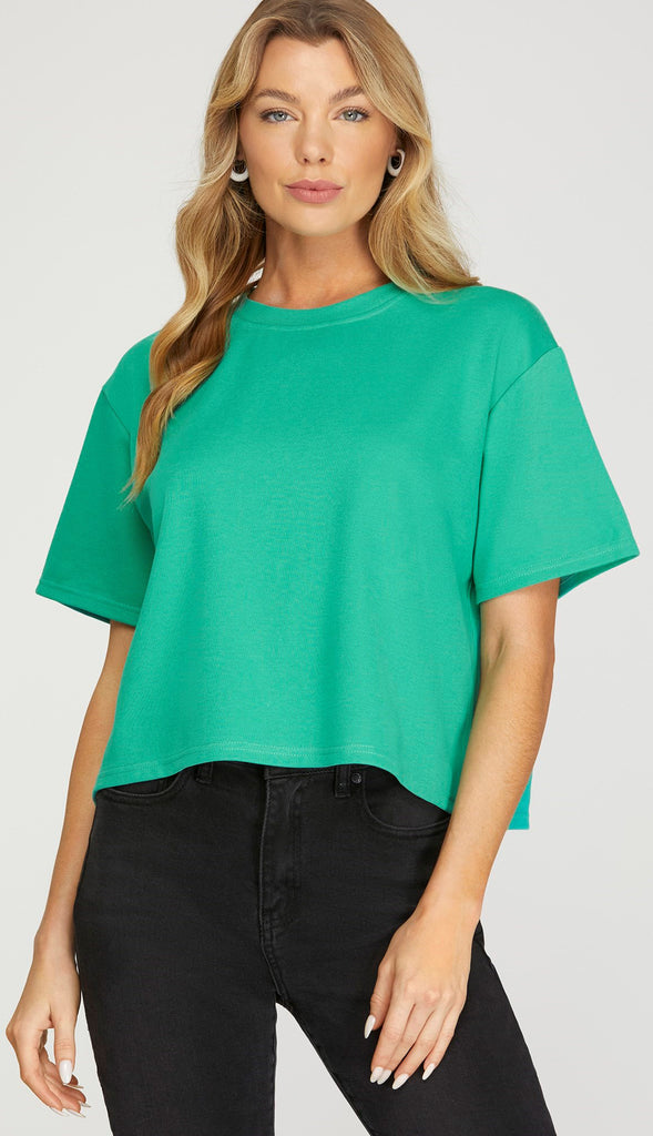 Clear On Comfort Knit Top- Jade