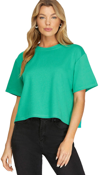 Clear On Comfort Knit Top- Jade