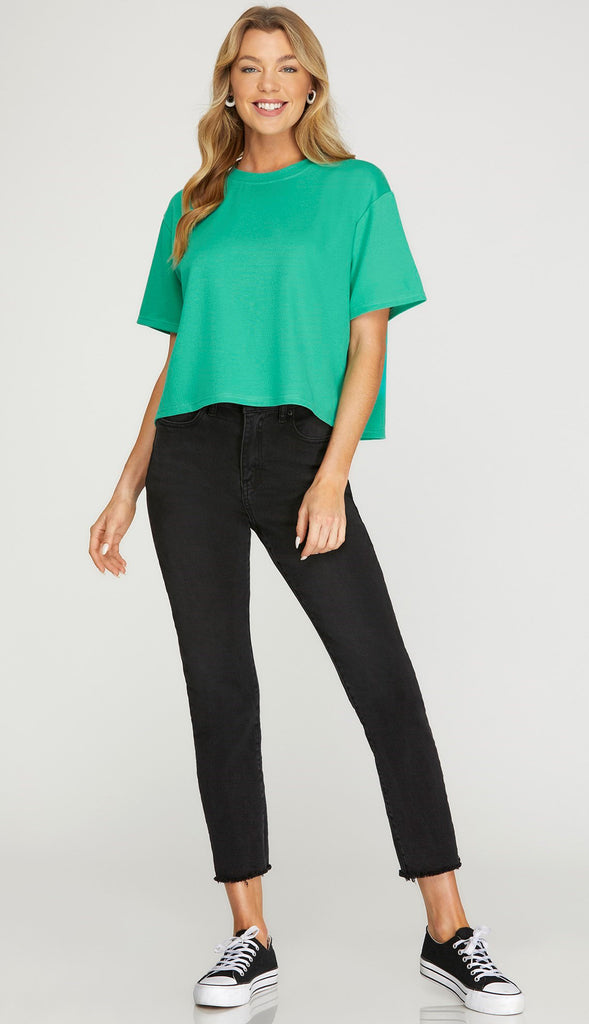 Clear On Comfort Knit Top- Jade