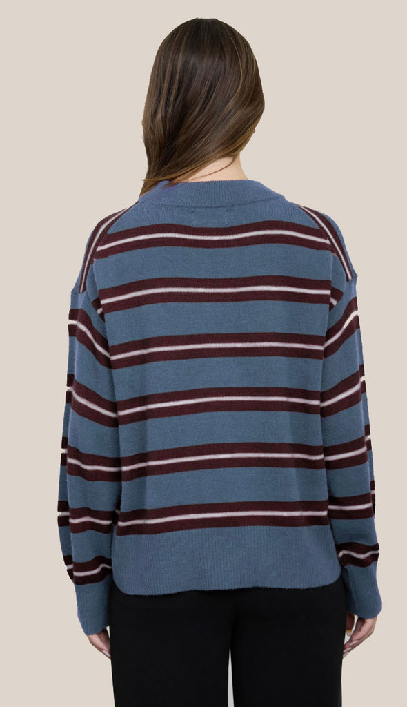 Clara Stripe Crewneck- Green/Navy