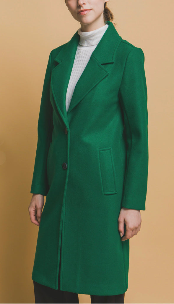 Uptown Chic Longline Notch Lapel Coat- Ivory