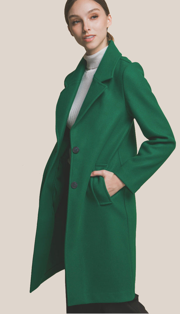 Uptown Chic Longline Notch Lapel Coat- Ivory