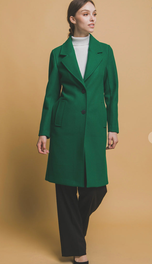 Uptown Chic Longline Notch Lapel Coat- Ivory