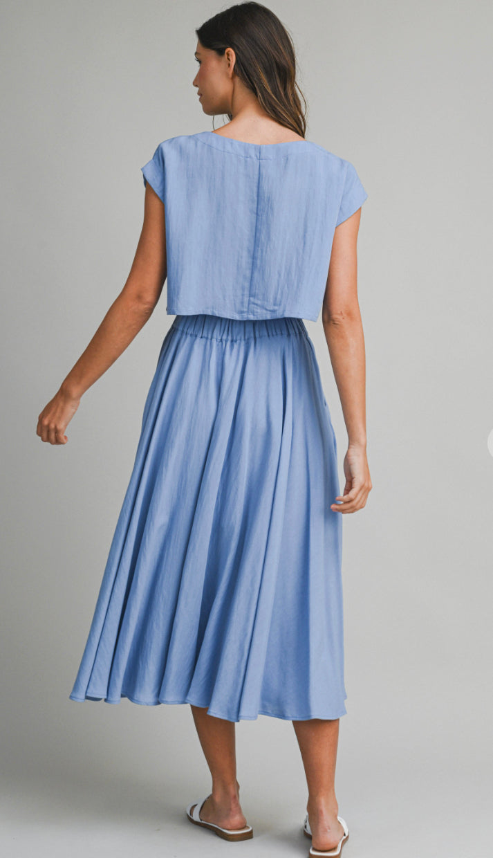 midi dress with crop top Dress To Cropped Dress