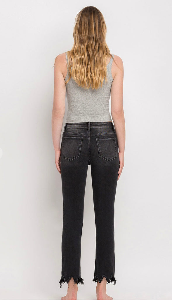 Vervet Bottle High Rise Slim Straight- Faded Black