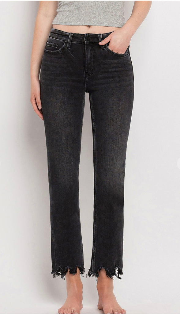Vervet Bottle High Rise Slim Straight- Faded Black