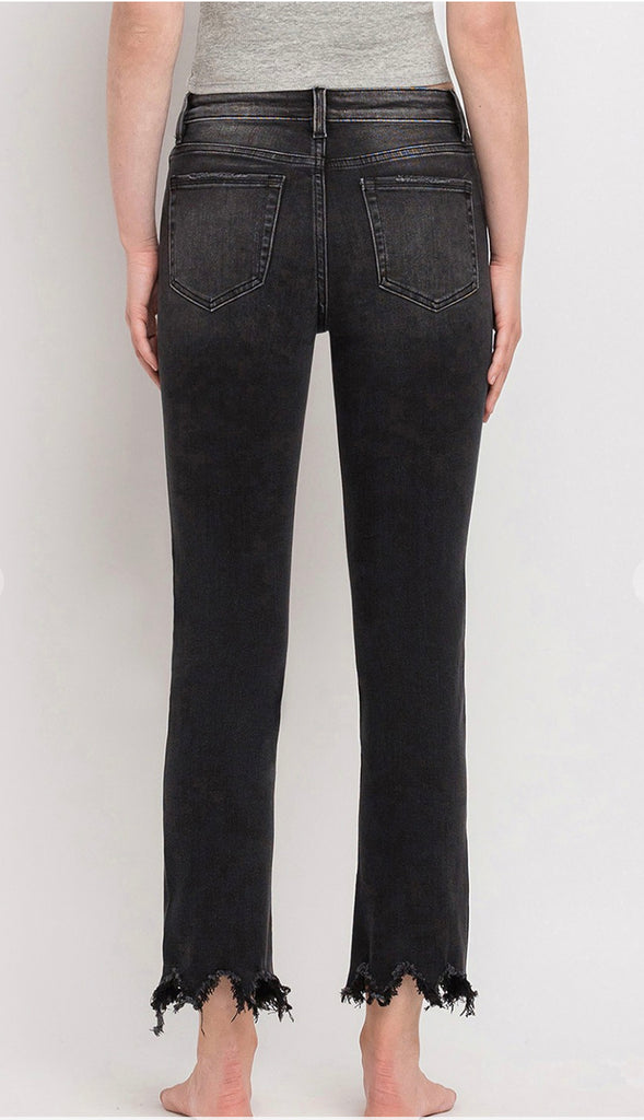 Vervet Bottle High Rise Slim Straight- Faded Black