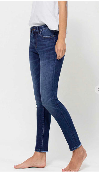 Vervet Ordinary People Mid Rise Skinny Denim- Dark