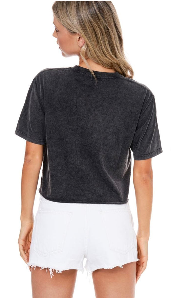 Free Bird Vintage Crop Graphic- Black