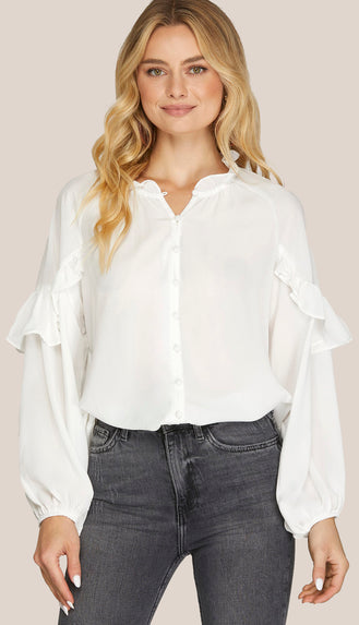 For The Frill Of It Blouse- Off White