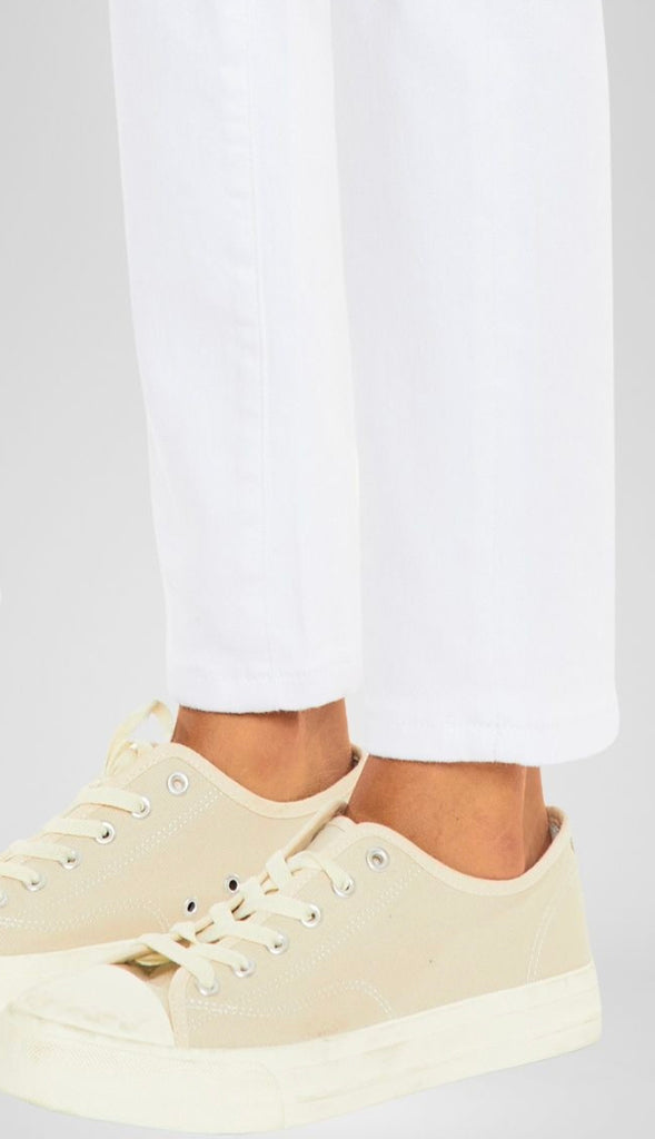 High Rise Slim Straight Denim- White