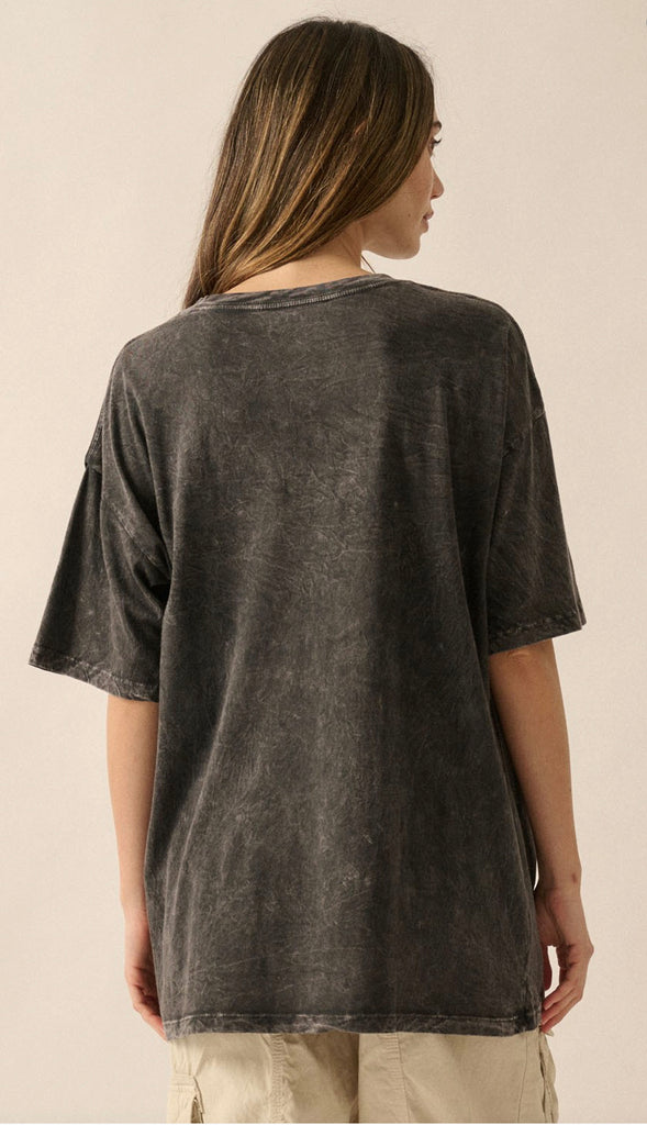 Wild Spirit Oversized Graphic Tee- Black