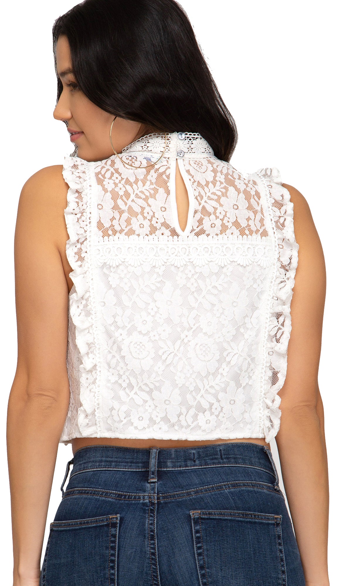 Laced By Love Crop Top- White