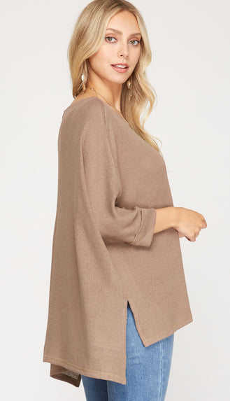 Everyday Essential Knit Top- Mocha