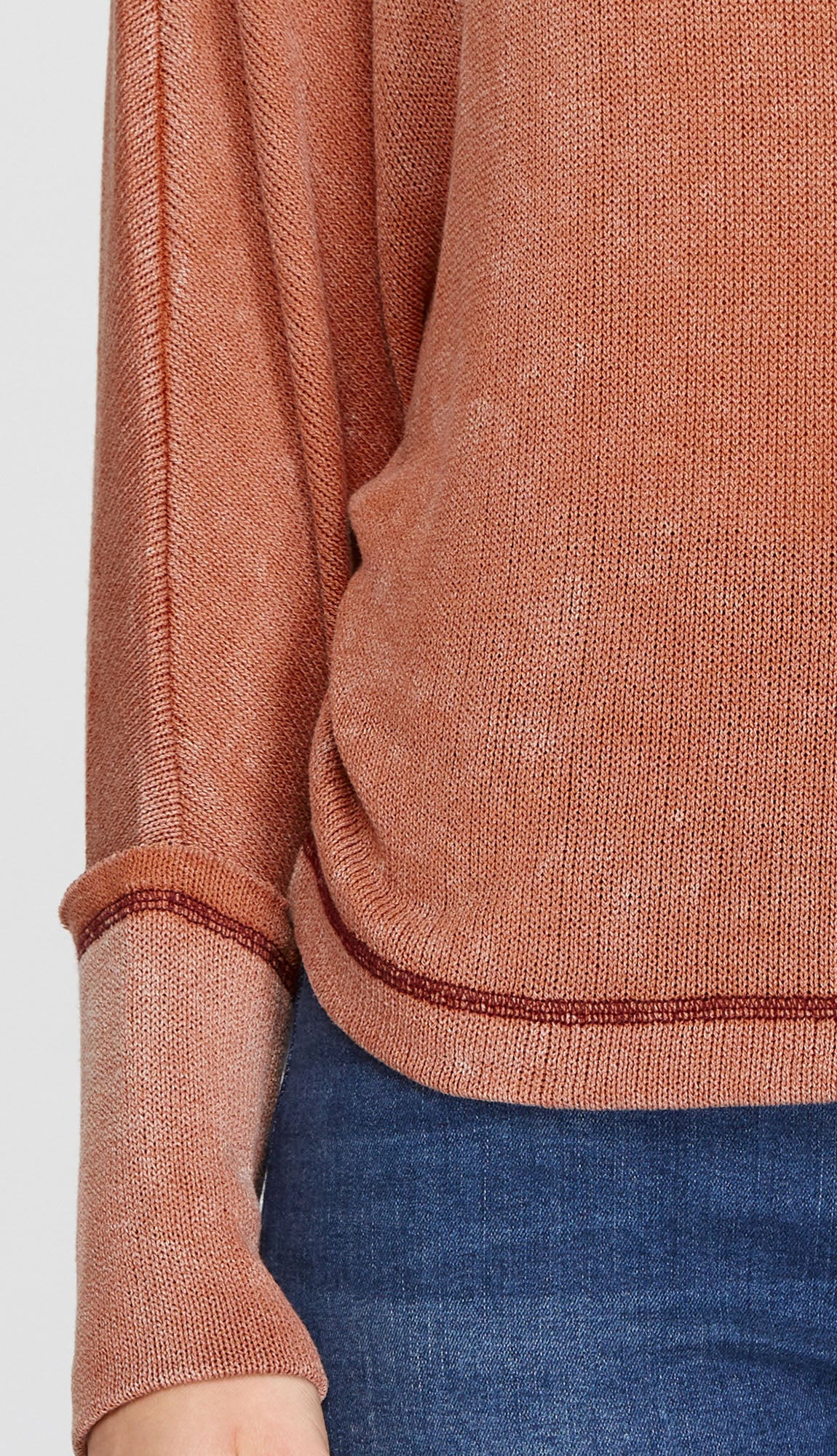 Amanda Garment Dyed Knit Top- Light Cinnamon