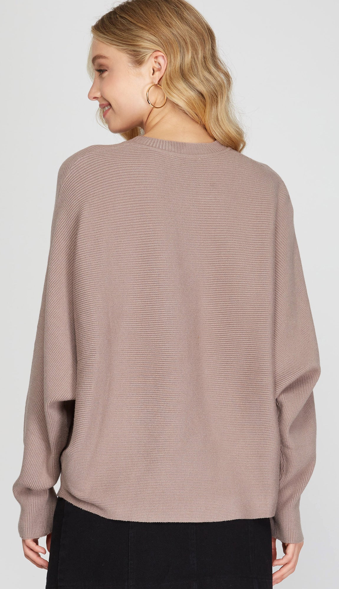 Leeza Dolman Sleeve Sweater- Mocha
