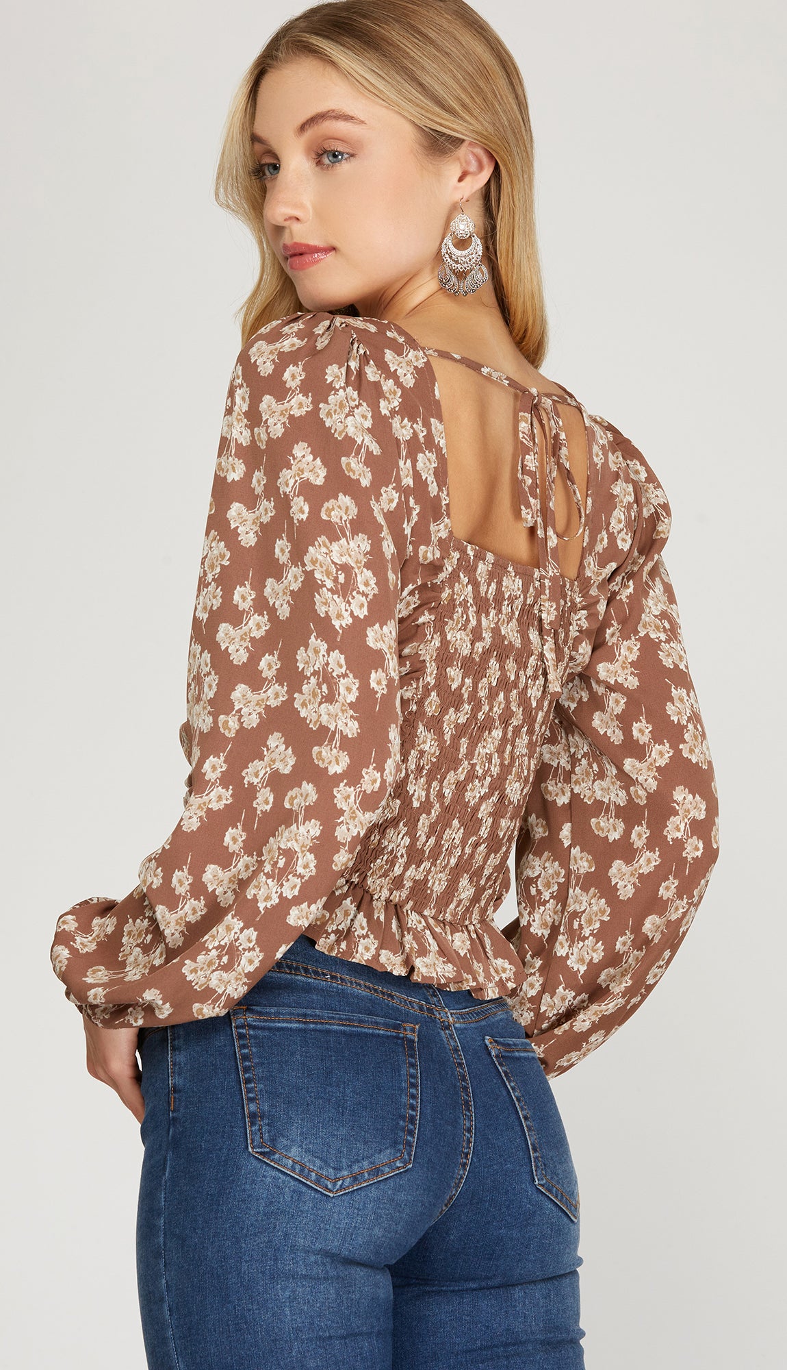 Awaited Escape Ruched Top- Mocha