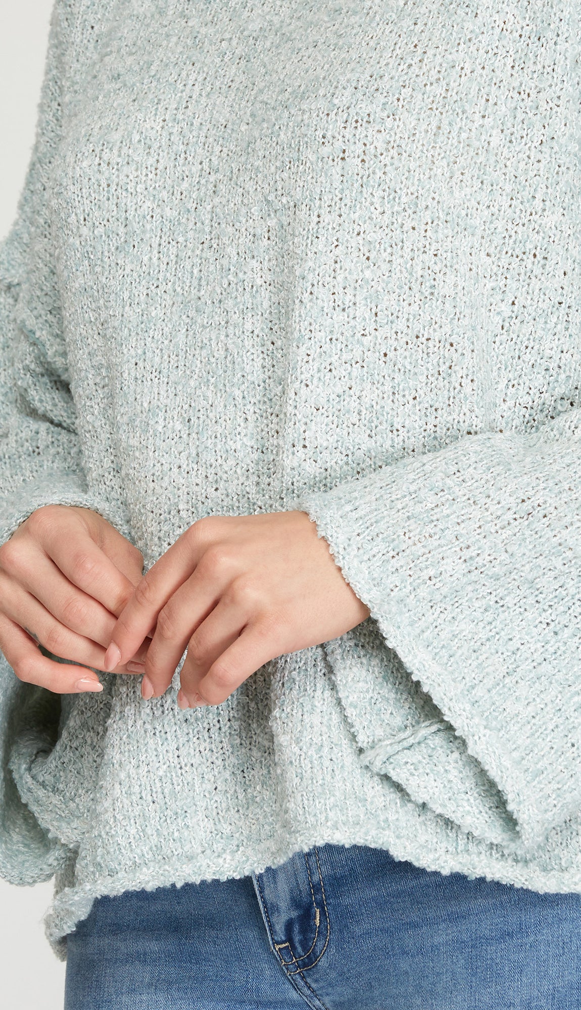 Caydee Wide Sleeve Sweater- Mint Blush