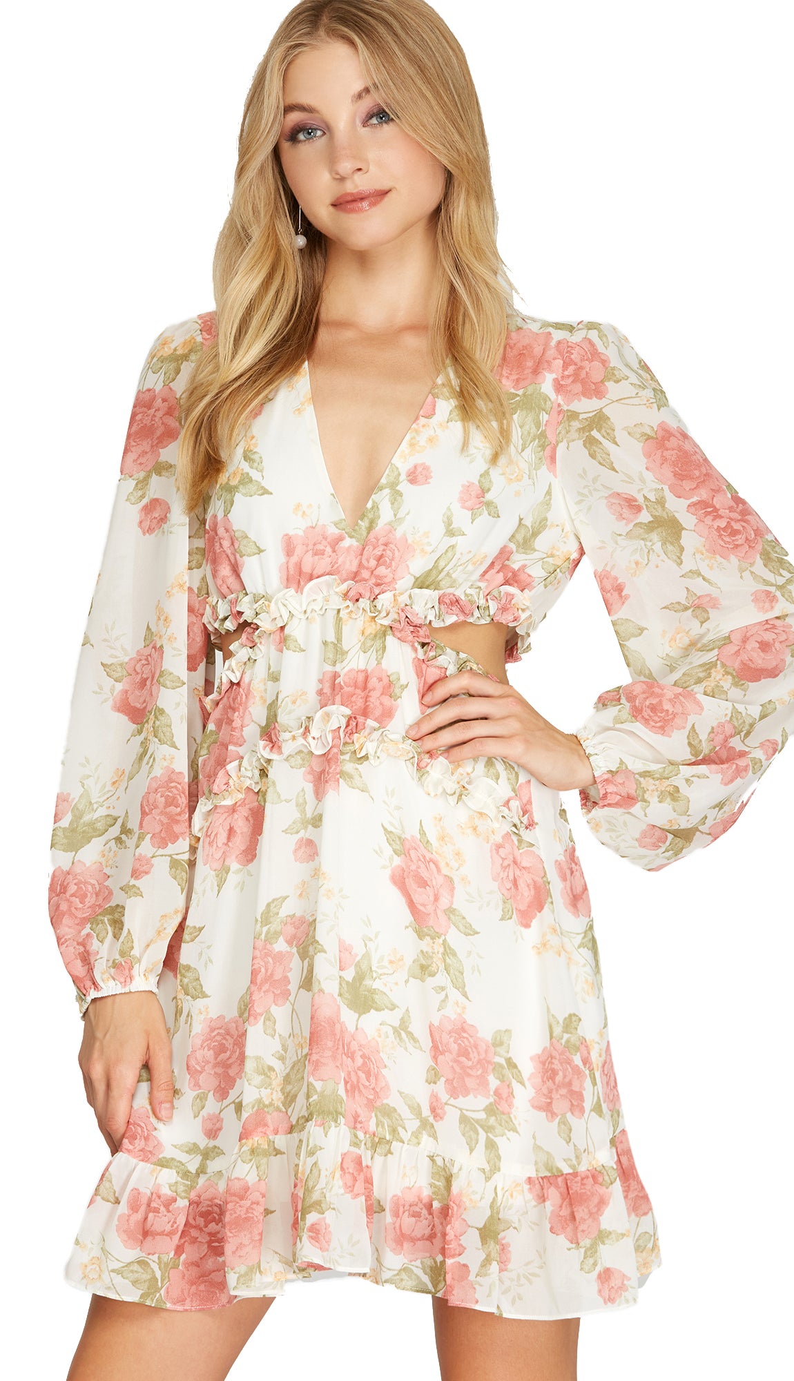 Floral Chiffon Tiered Dress - Pretty Little Things