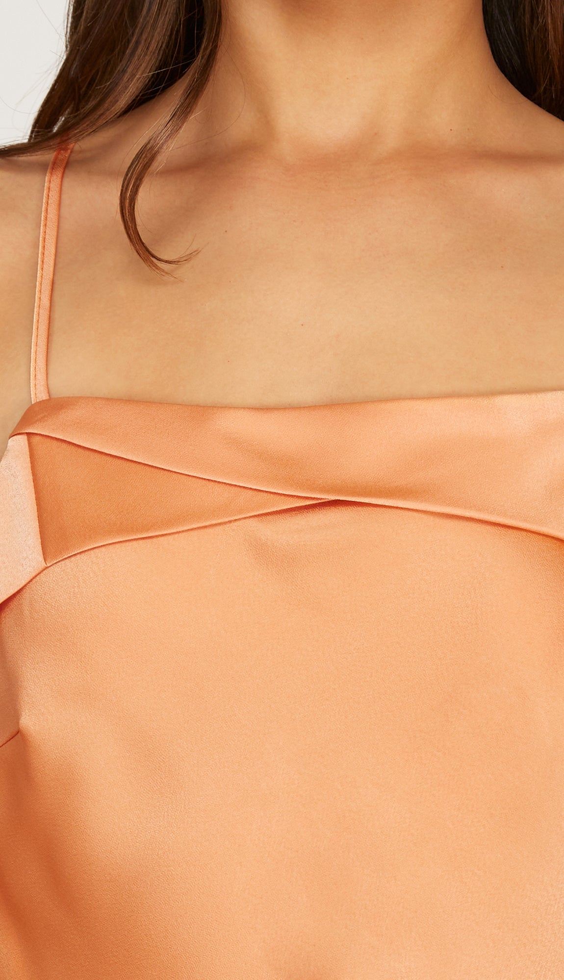 She's All That Satin Cami Bodysuit- Apricot