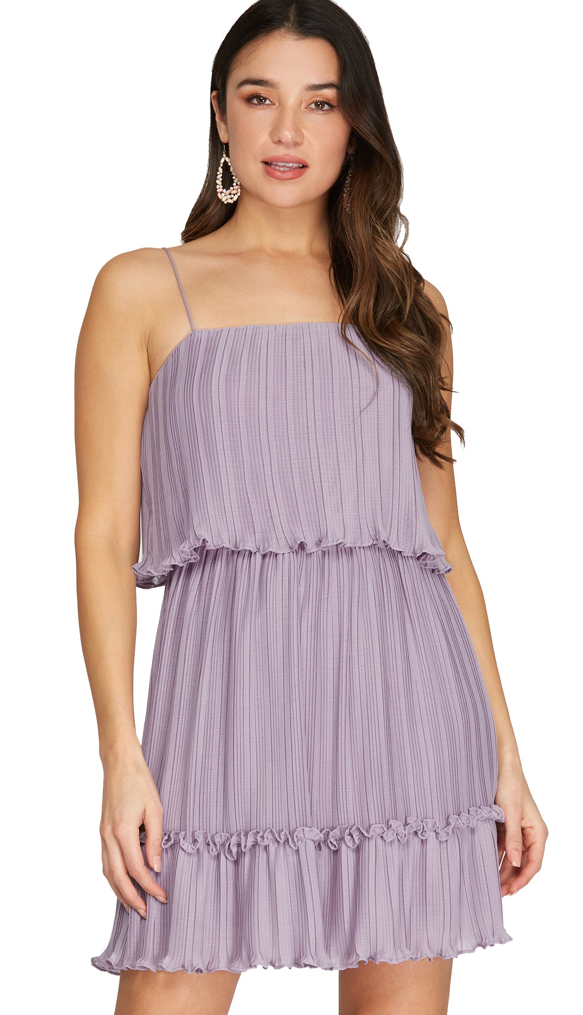 Isabella Pleated Tube Dress- Misty Lilac