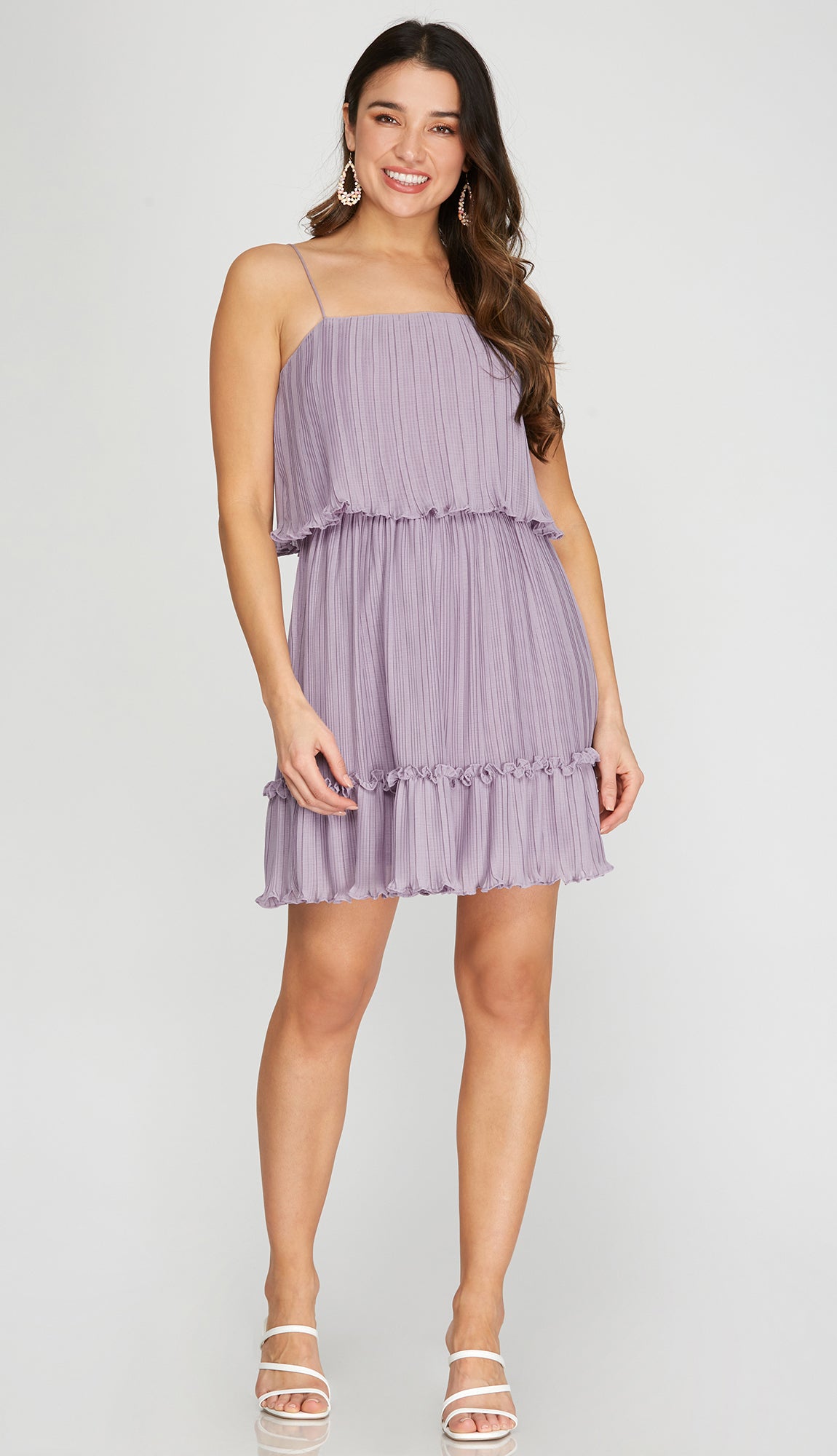 Isabella Pleated Tube Dress- Misty Lilac