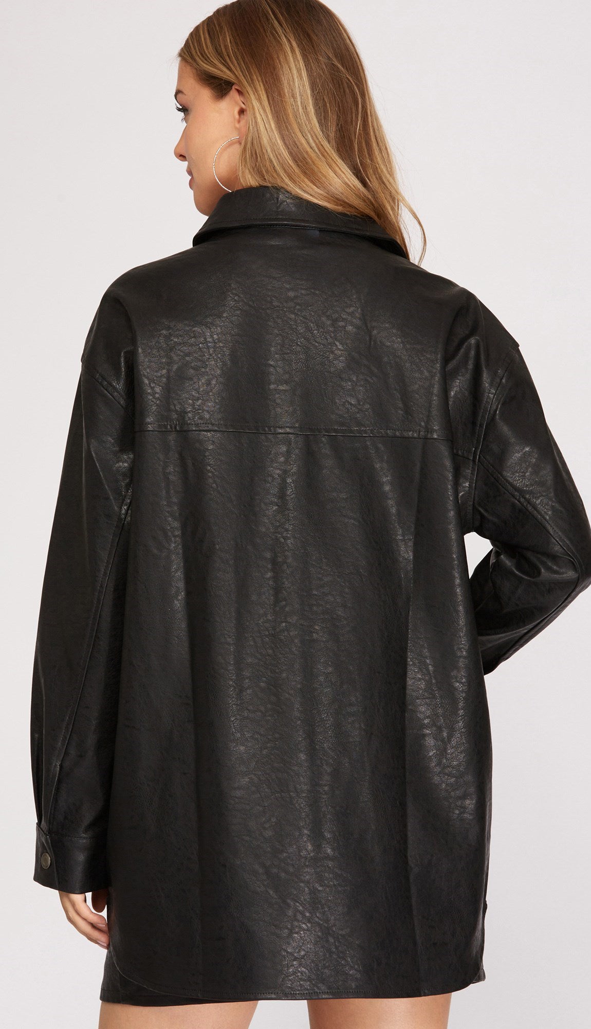 Cool Girl Faux Leather Jacket- Black