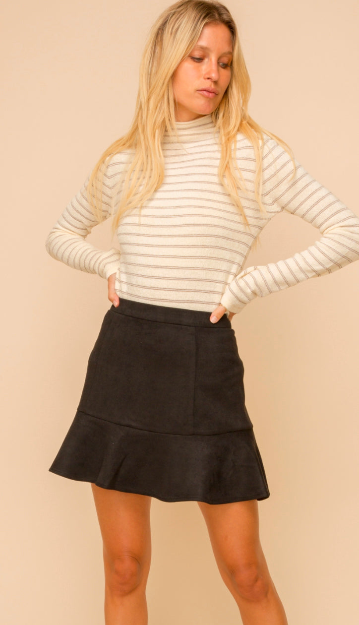 Olivia Suede Skirt- Rust