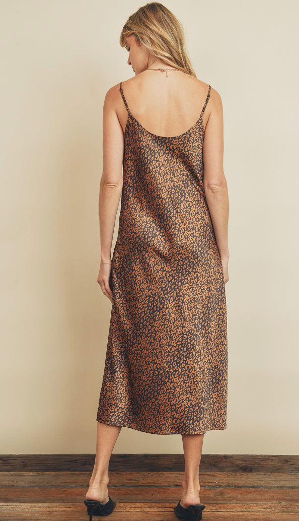Sally Cowl Neck Slip Dress- Charcoal