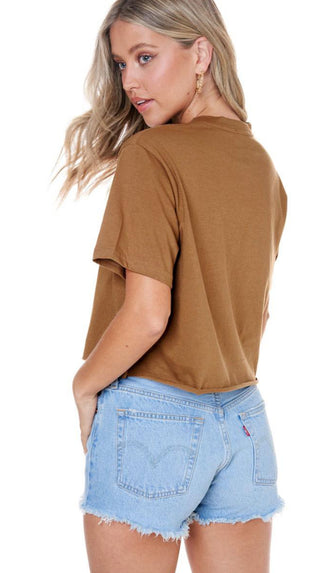 Raised On Country Music Cropped Tee- Copper
