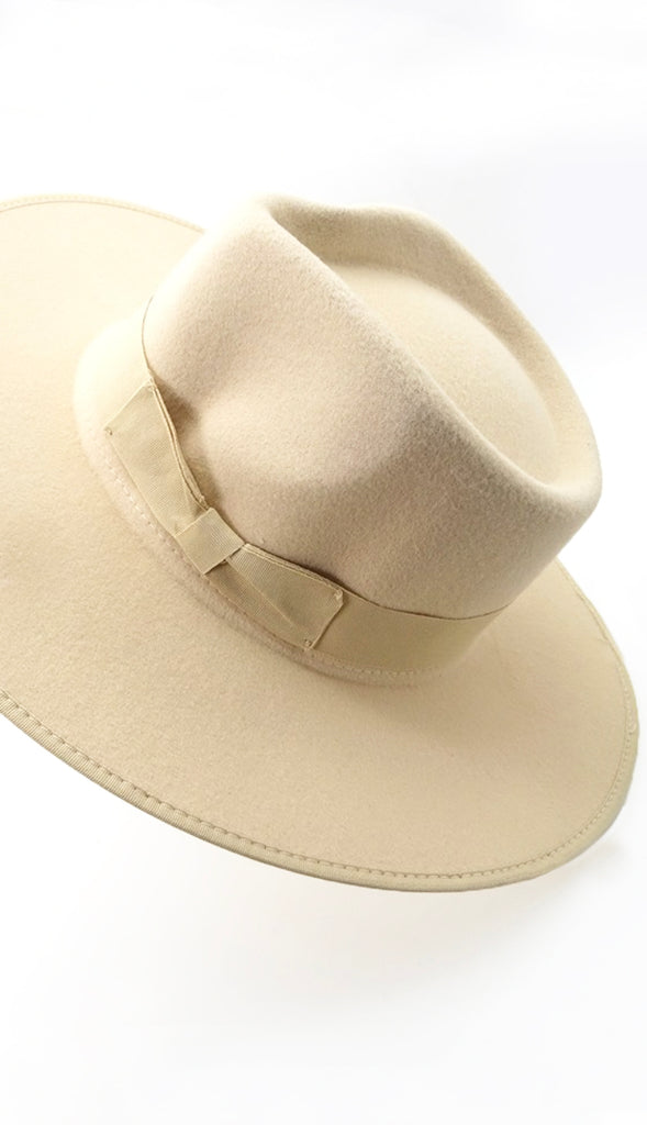 Ribbon Trim Wide Brim Hat