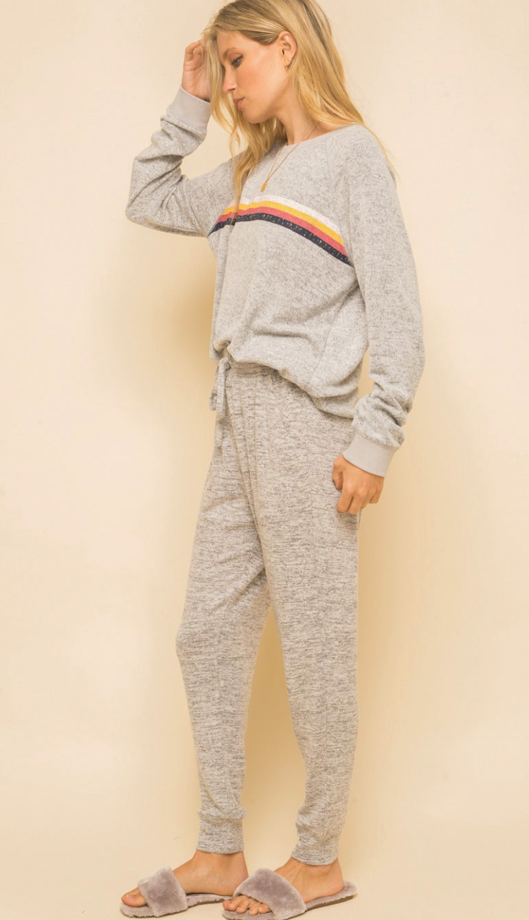Brushed Hacci Jogger- Heather Gray