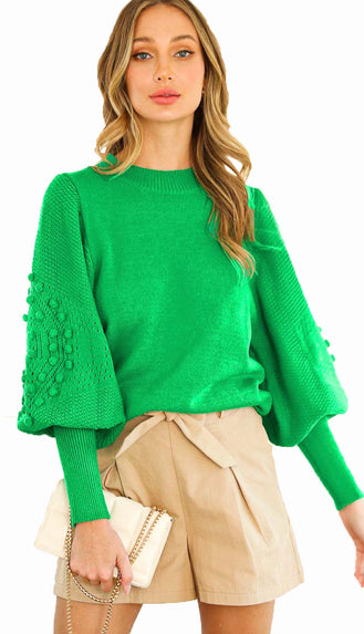 Heart Eyes For You Sweater- Green