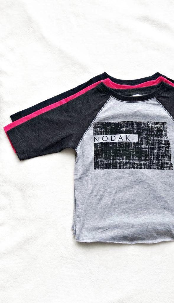 Kids Nodak Baseball Tee- Smoke Black