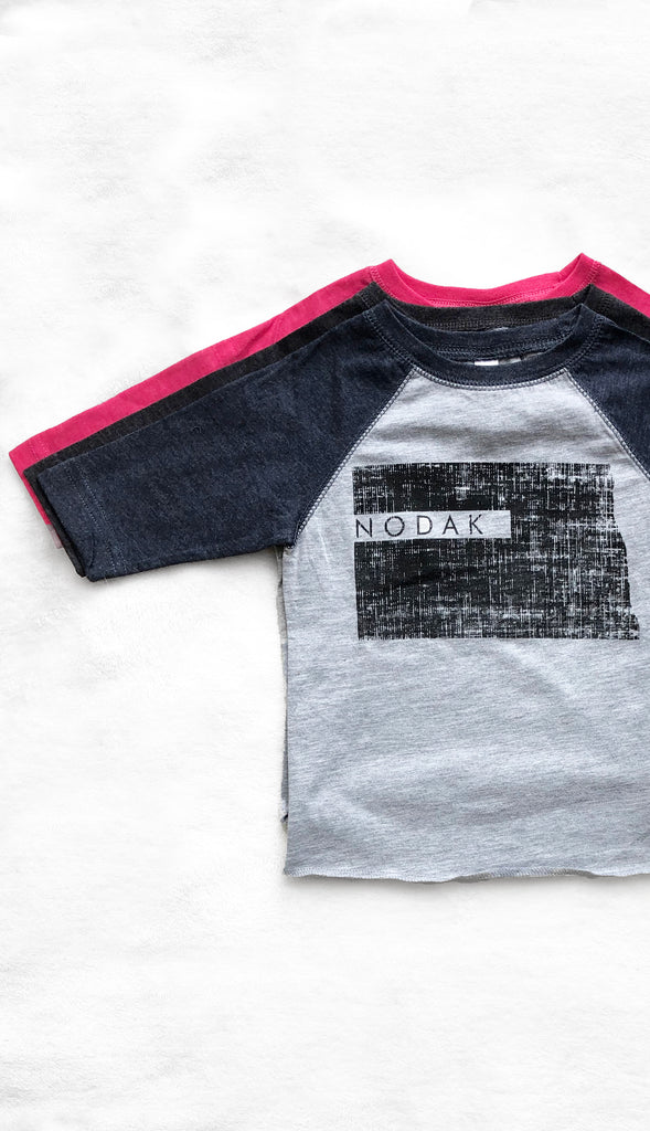 Kids Nodak Baseball Tee- Navy