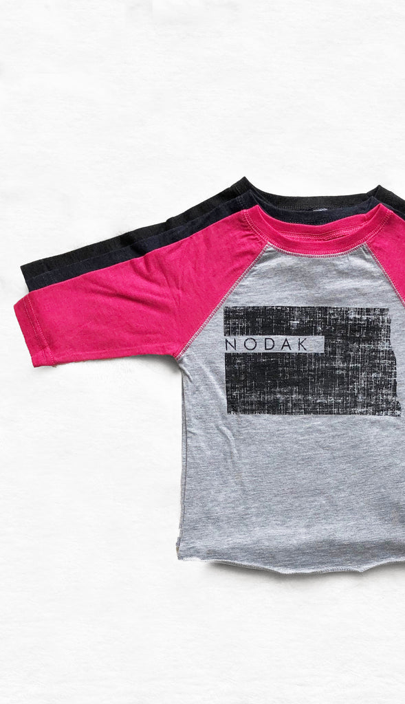 Kids Nodak Baseball Tee- Pink
