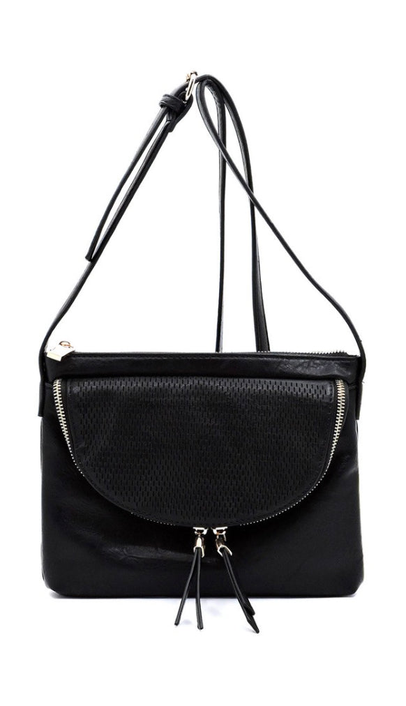 Laser Cut Flap Crossbody Bag- Rust