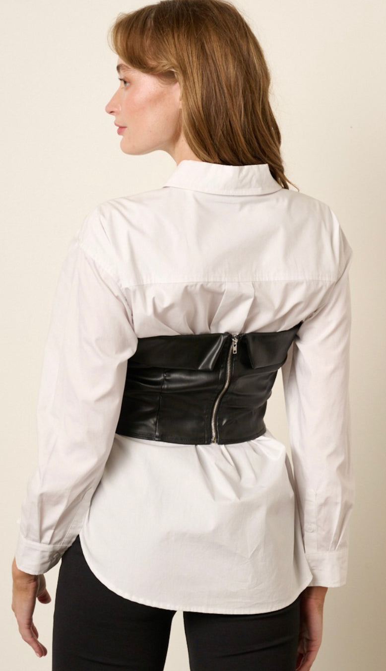 Lennox Faux-Leather Puffer Jacket