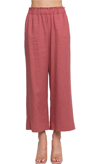 Linen Comfort Pants- Terra Pink