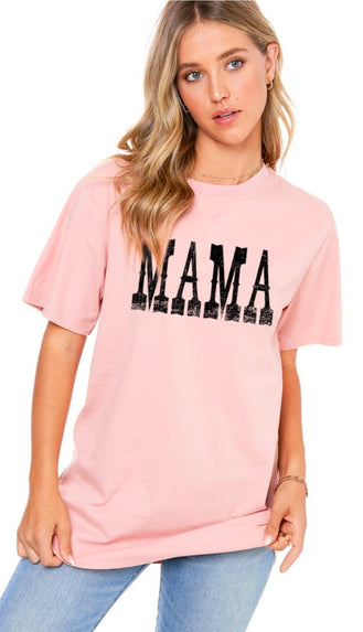 Mama Graphic Tee- Pink