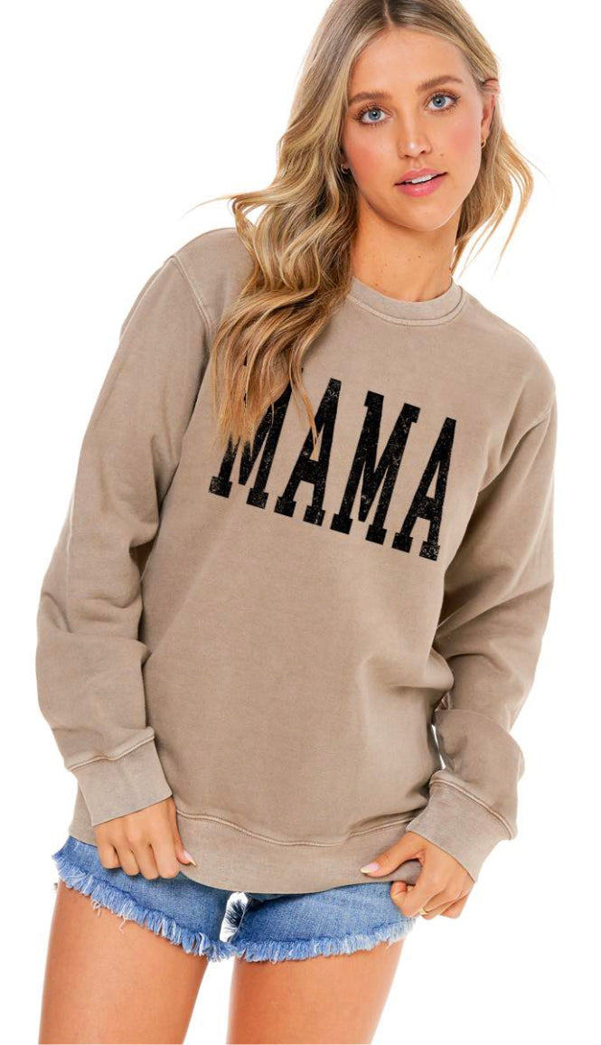 Mama Graphic Sweatshirt- Bone