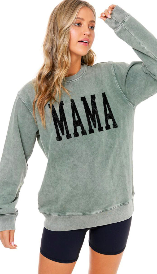 Mama Graphic Sweatshirt- Olive