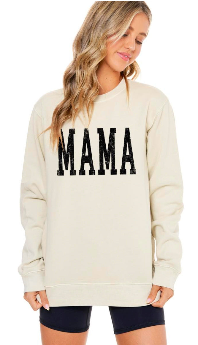 Mama Graphic Sweatshirt- Bone
