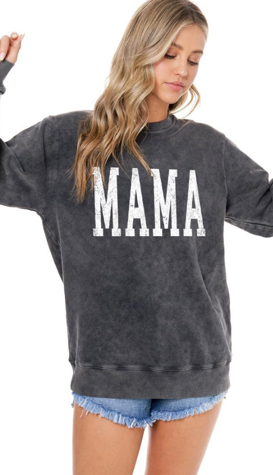Mama Graphic Sweatshirt- Black