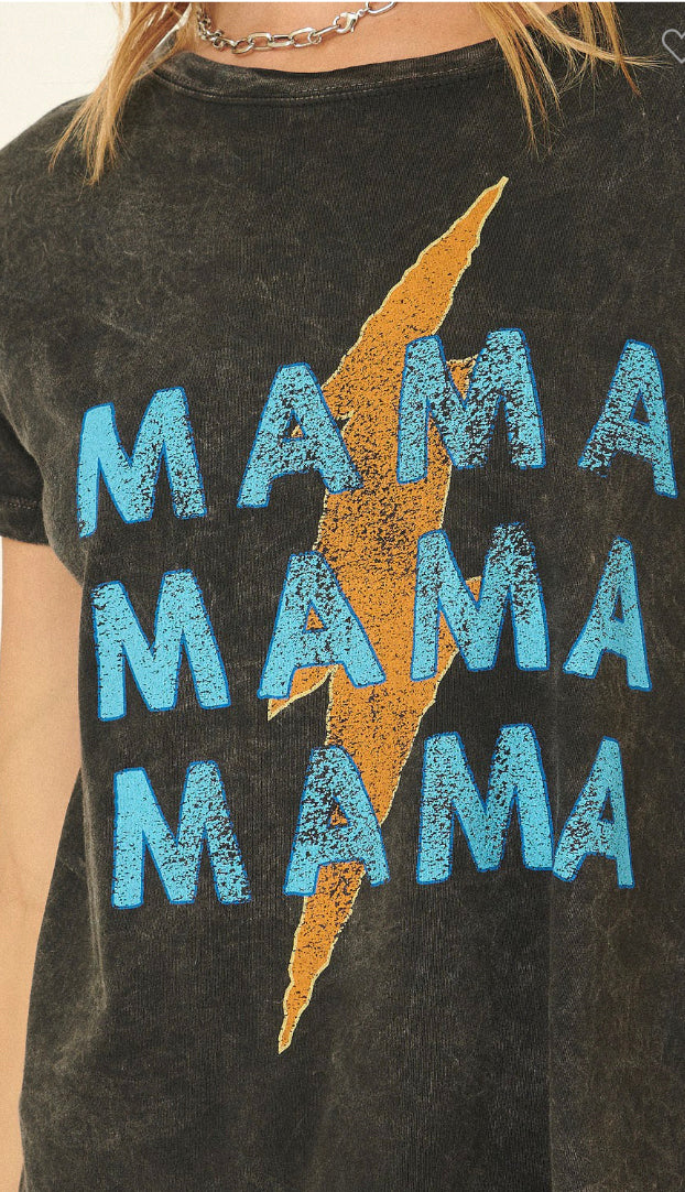 Vintage Mama Graphic Tee- Charcoal